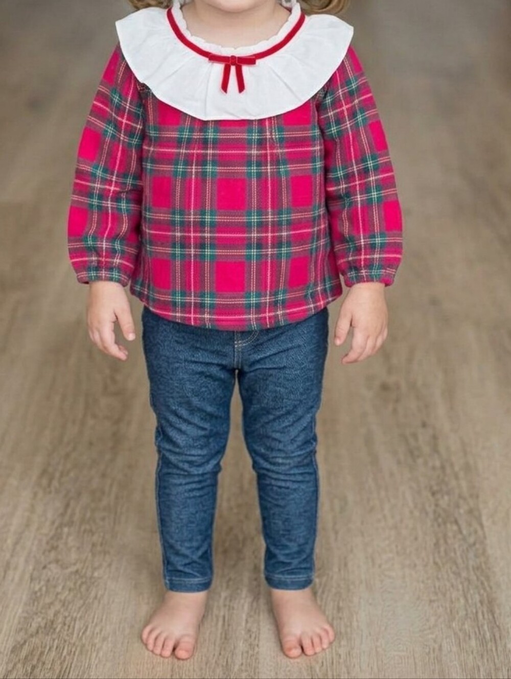 Set 18M Janie and Jack Plaid Ruffle Top & Jessica Simpson Jeggings